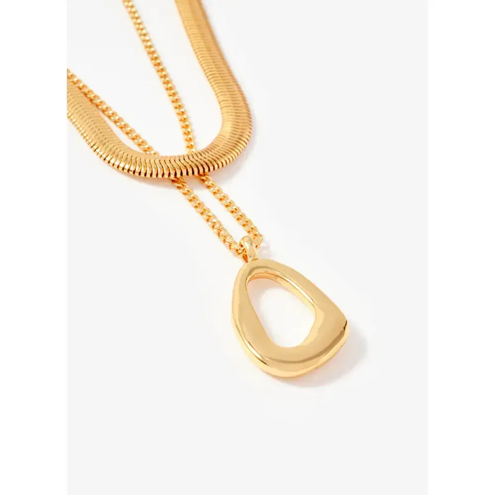 Mint Velvet Gold Tone Sculpted Layer Necklace